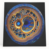 Abstract strokes wall art on stretched canvas, showcasing vibrant colors and dynamic patterns, perfect for modern home decor or gallery spaces.