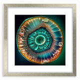 Abstract strokes wall art framed with a silver mat, showcasing dynamic brushwork and vibrant colors, perfect for modern home decor and artistic expression.