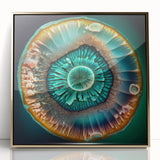 Framed abstract wall art featuring elegant gold strokes on a textured acrylic surface, perfect for modern home decor, showcasing a sophisticated design.