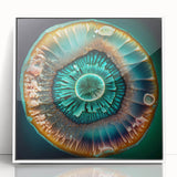 Framed abstract strokes wall art in white acrylic with vibrant colors, showcasing dynamic brush patterns, ideal for modern home decor or office aesthetics.