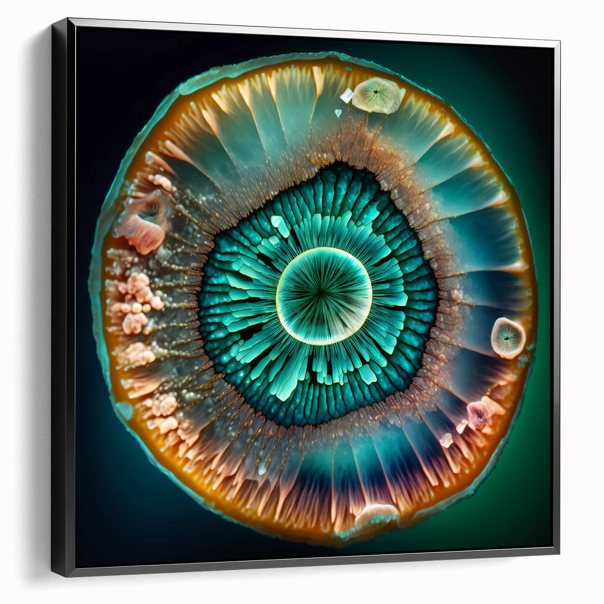 Framed wall art featuring abstract black strokes on a textured canvas, showcasing a modern design perfect for contemporary decor, viewed from the side.