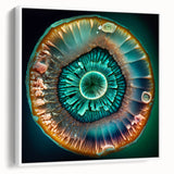 Framed abstract strokes wall art in a sleek white frame, showcasing vibrant colors and dynamic patterns, perfect for modern home decor or office spaces.