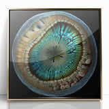 Framed abstract wall art with gold acrylic strokes, showcasing a modern design. Perfect for enhancing contemporary home decor aesthetics and adding a luxurious touch.