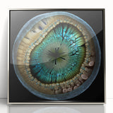 Abstract wall art featuring bold, colorful strokes in a sleek silver frame, ideal for modern decor. Perfect for adding a vibrant touch to any living space.