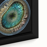 Close-up of a framed abstract strokes wall art piece, showcasing vibrant colors and intricate textures, perfect for modern home decor enhancement.