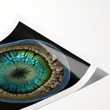 Abstract wall art print featuring vibrant strokes in hues of blue, orange, and yellow, rolled and ready for framing, perfect for modern home decor.