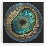 Abstract strokes wall art on stretched canvas, featuring vibrant colors and dynamic shapes. Ideal for modern decor, adding a bold touch to any room.