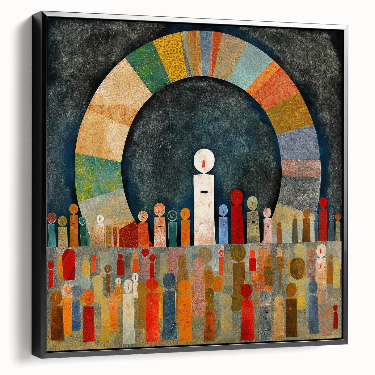 Framed abstract strokes wall art in black, showcasing dynamic brushwork and modern design elements. Perfect for contemporary home decor, side view highlights the elegant frame.