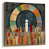 Framed canvas wall art featuring abstract strokes in silver and gold tones, ideal for modern home decor, showcasing elegant brushwork and textures.