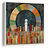 Framed canvas wall art featuring abstract strokes in soft pastel colors, showcasing a contemporary design perfect for modern home decor. The white frame enhances the artwork's elegance, making it an ideal addition to any living space or office environment.