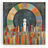 Abstract strokes canvas wall art showcasing vibrant colors and dynamic brushwork, perfect for modern decor or artistic home accents, presented in a stretched format.