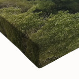 Close-up of a vibrant stretched canvas artwork depicting a serene landscape with a majestic castle, showcasing intricate details and rich colors, ideal for home decor.