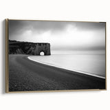 Framed canvas artwork depicting a dramatic cliff landscape with rich colors and gold accents, ideal for enhancing modern home decor and adding sophistication.