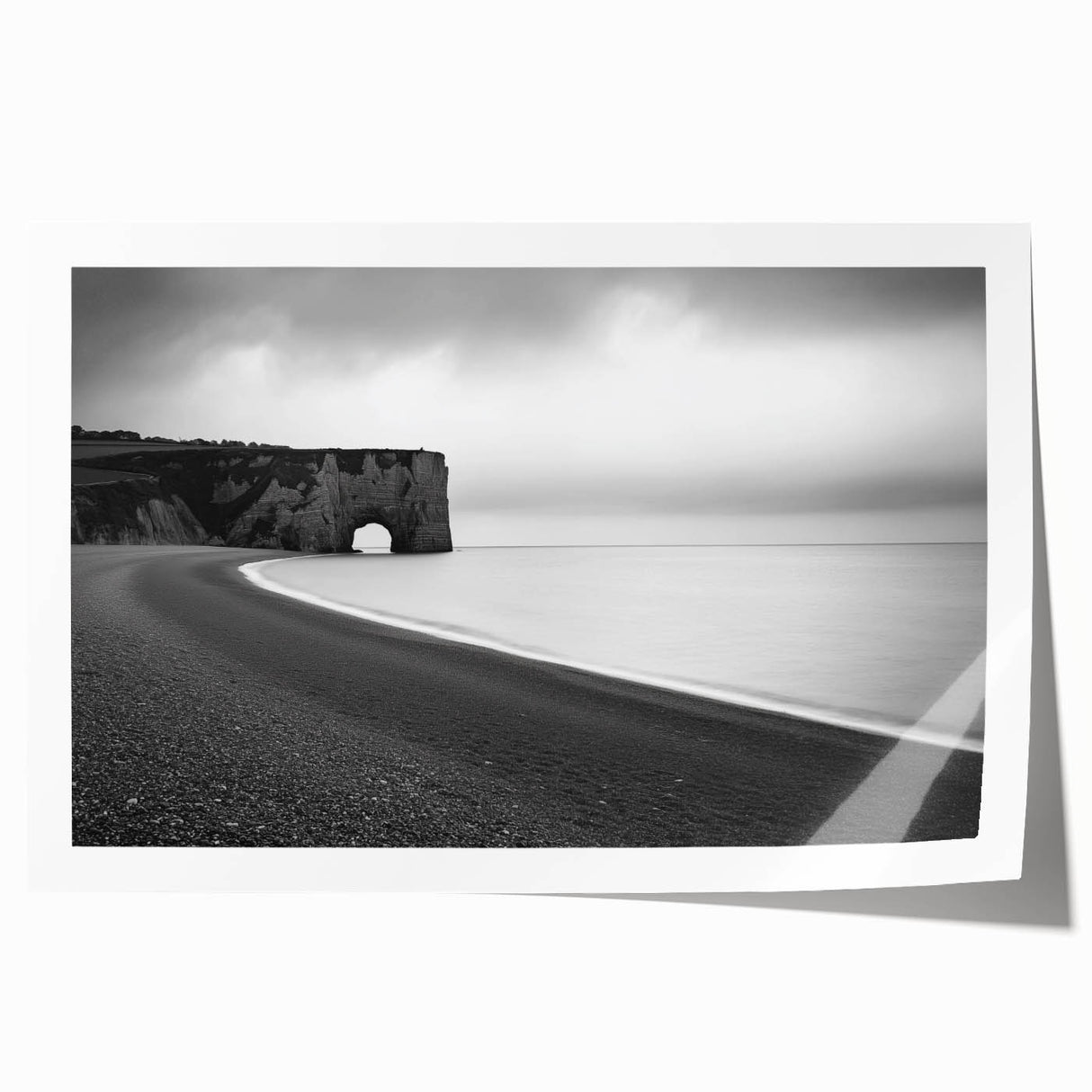 Stunning rolled canvas print showcasing a breathtaking landscape of cliffs and ocean waves, featuring vibrant colors and intricate details, ideal for home decor.