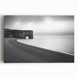 Stretched canvas artwork depicting a breathtaking landscape of towering cliffs under a vibrant sunset, showcasing rich colors and dramatic textures, ideal for nature lovers.