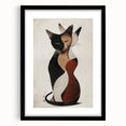 Abstract Cat Bedroom Wall Art - Black and Brown Canvas Print
