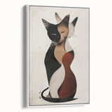 Abstract Cat Bedroom Wall Art - Black and Brown Canvas Print
