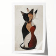 Abstract Cat Bedroom Wall Art - Black and Brown Canvas Print