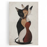 Abstract Cat Bedroom Wall Art - Black and Brown Canvas Print