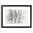 Black & White Forest Sketch – Minimalist Living Room Wall Art