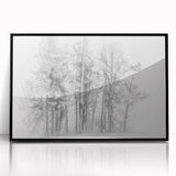 Black & White Forest Sketch – Minimalist Living Room Wall Art