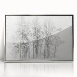 Black & White Forest Sketch – Minimalist Living Room Wall Art