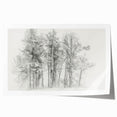 Black & White Forest Sketch – Minimalist Living Room Wall Art