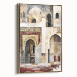 Abstract architecture wall art featuring a striking gold and black design on a framed canvas, showcasing a modern aesthetic ideal for contemporary home decor.