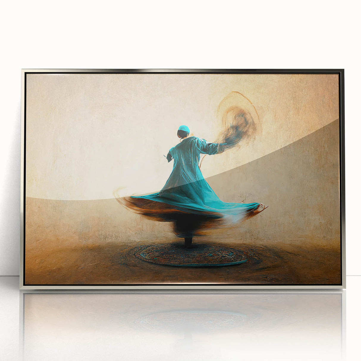 Framed abstract figurative wall art in silver acrylic, showcasing dynamic shapes and colors, perfect for modern home decor, enhancing contemporary aesthetics.