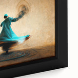 Close-up of an abstract figurative wall art framed canvas, showcasing vibrant colors and intricate textures, perfect for enhancing modern home decor aesthetics.