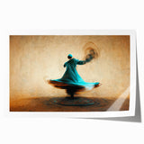 Abstract figurative wall art print showcasing vibrant colors and dynamic shapes, rolled for easy shipping in a protective cardboard tube, perfect for modern decor.