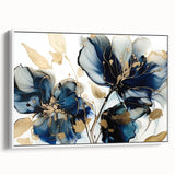 Framed canvas wall art showcasing vibrant abstract floral designs in soft pastel colors, displayed from a white side view, perfect for modern home decor.