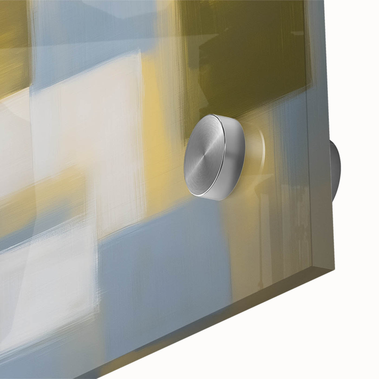 Close-up of an abstract geometric acrylic glass design featuring vibrant colors and intricate patterns, ideal for modern home decor and artistic displays.