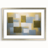 Abstract geometric frame in matte silver, showcasing a modern design with clean lines and angles, ideal for contemporary decor and art displays.