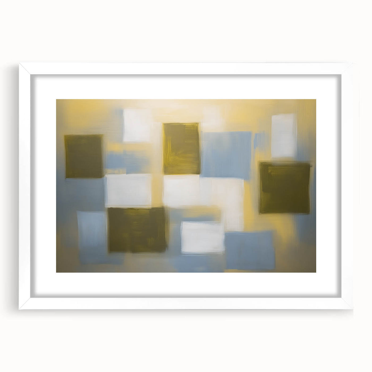 Abstract geometric frame design in white, showcasing a modern artistic style with clean lines, perfect for contemporary home decor or office spaces.