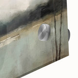 Close-up of vibrant abstract landscapes wall art print on acrylic glass, showcasing rich colors and intricate details ideal for modern home decor.