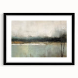 Abstract landscape wall art framed in black, showcasing vibrant colors and dynamic shapes, ideal for modern home decor or office settings. Perfect for adding a contemporary touch to any space.