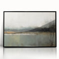 Framed abstract landscape wall art in black acrylic, showcasing vibrant colors and dynamic shapes, perfect for modern home decor and artistic spaces.