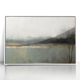 Framed abstract landscape wall art featuring vibrant colors and intricate designs, displayed against a white background, perfect for modern home decor.