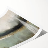 Abstract landscape wall art print showcasing vibrant colors and fluid shapes, rolled and ready for framing, perfect for modern home decor.