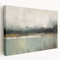 Stretched canvas art showcasing a vibrant abstract landscape design with bold colors and dynamic shapes, perfect for modern home decor. The side view highlights the depth and texture of the artwork, ideal for enhancing interior aesthetics.
