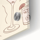 Large abstract wall art in mid-century modernist style, featuring muted earth tones on acrylic glass.