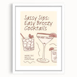 Abstract art print of assorted fruits in vibrant red and orange tones on a white framed canvas, ideal for dining room decor.