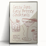 Mid-century modernist art featuring a stylized food and drinks motif in muted pastel shades on a framed acrylic panel.