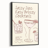 Black and white framed canvas featuring a vintage poster-style landscape art painting, suitable for bedroom decor.