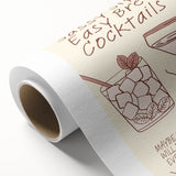 Art deco poster featuring a stylized cocktail glass in pastel shades on rolled canvas, ideal for dining room wall art.