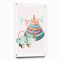 Girls Room Wall Art - Stacking Rings & Toy Car Kids Room Art