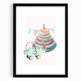 Girls Room Wall Art - Stacking Rings & Toy Car Kids Room Art