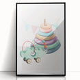 Girls Room Wall Art - Stacking Rings & Toy Car Kids Room Art