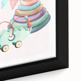 Girls Room Wall Art - Stacking Rings & Toy Car Kids Room Art